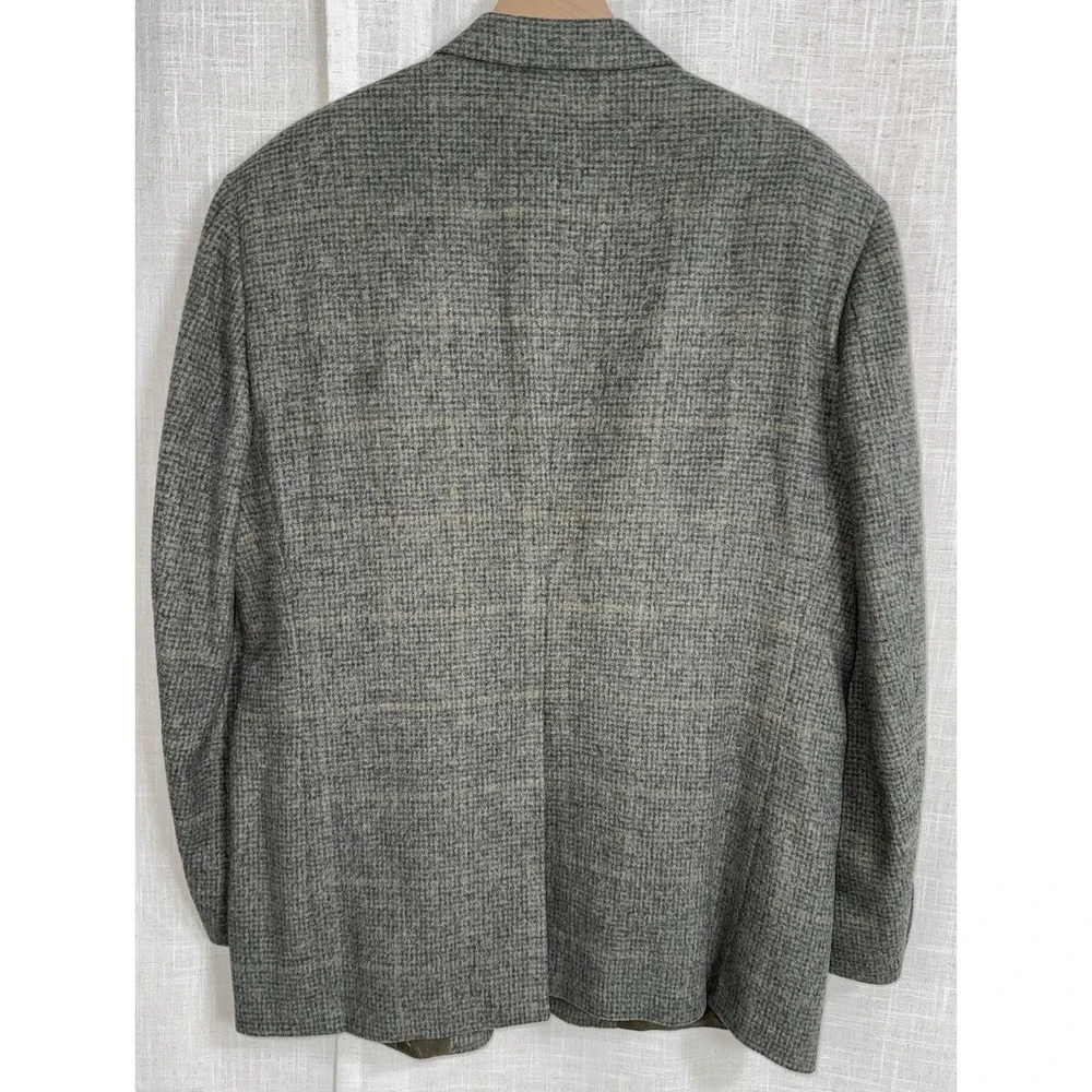 Vintage Hart Schaffner Marx Camel Hair Blazer‎ Men's 46L Plaid Sport Coat Suit